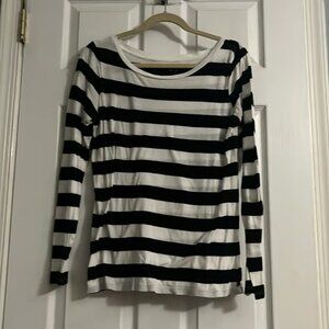 Armani Exchange Black and White Long Sleeve Shirt